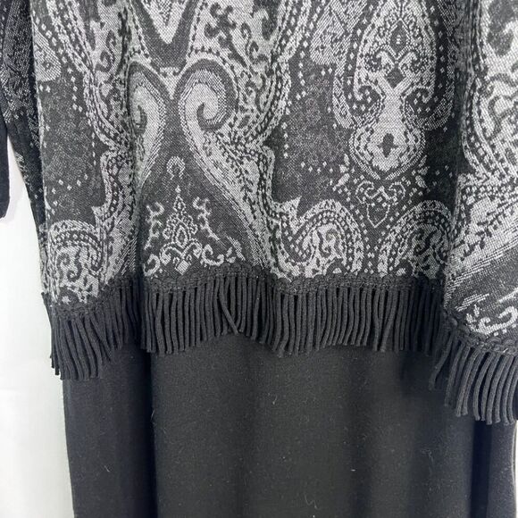 Lennie for Nina Leonard Black Sweater Dress & Shawl Cardigan (Attached) Sz 2X - Picture 9 of 14